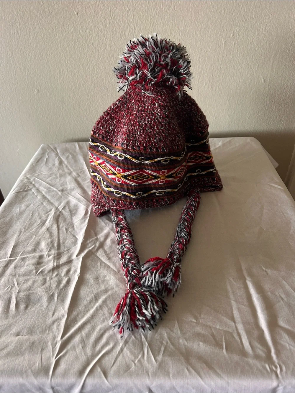 Very Beautiful Handmade Earflap Hat Tibet Peru